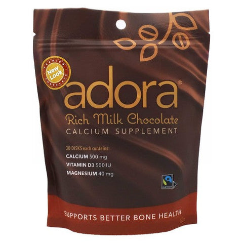 Calcium Supplement Disk Milk Chocolate 30 Count by Adora