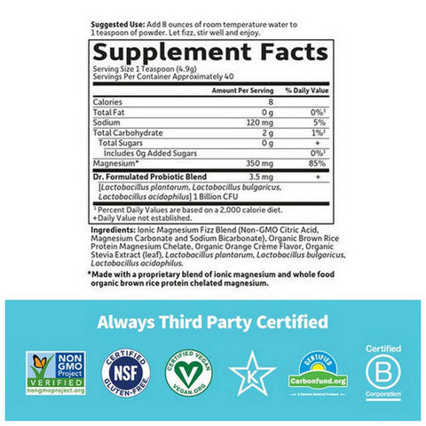 Garden of Life, Dr. Formulated Magnesium Powder, Orange, 7 Oz
