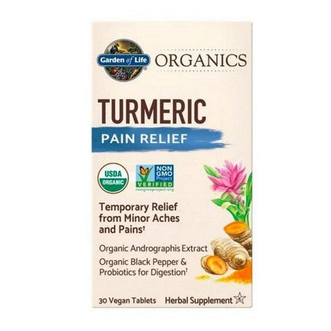 Garden of Life, Organics Turmeric Pain Relief, 30 Vegan Tabs