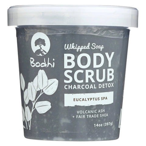 Whipped Soap Body Scrub Charcoal Detox Eucalyptus Spa 14 OZ by Bodhi