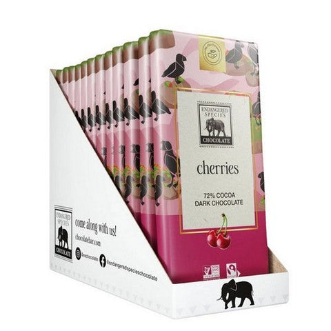 Endangered Species, Vibrant Cherries Dark Chocolate Bar, 3 Oz(Case Of 12)