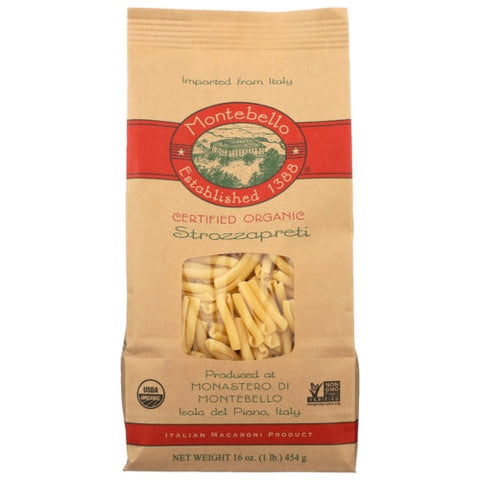 Montebello, Organic Pasta Strozzapreti, 16 Oz(Case Of 12)