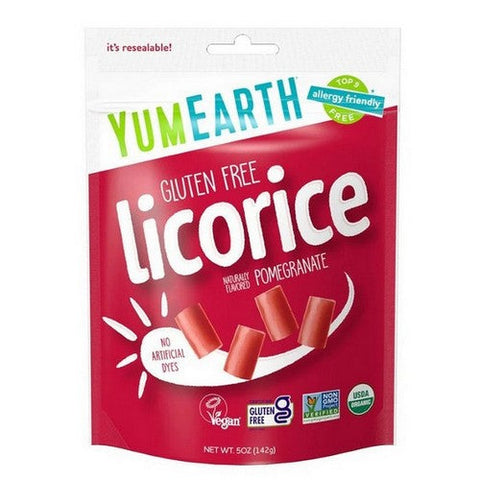 Yum Earth, Organic Licorice Pomegranate, 5 Oz(Case Of 6)