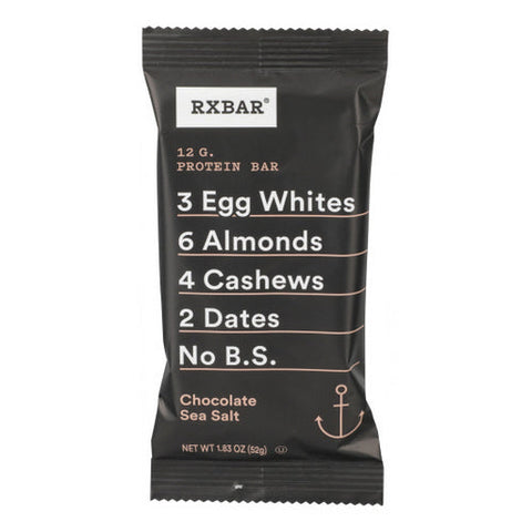 Rxbar, Bar Protein Chocolate Sea Salt, Case of 12 X 1.8 Oz