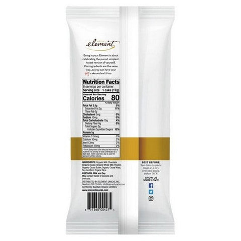 Element Snacks, Rice Cake Mlk Choc Organi, 3.5 Oz(Case Of 6)