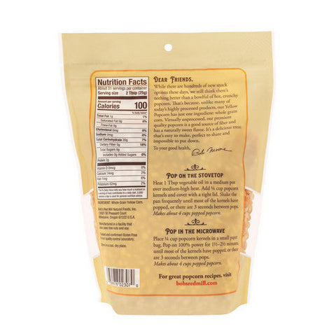 Bobs Red Mill, Whole Yellow Popcorn, 30.8 Oz(Case Of 4)
