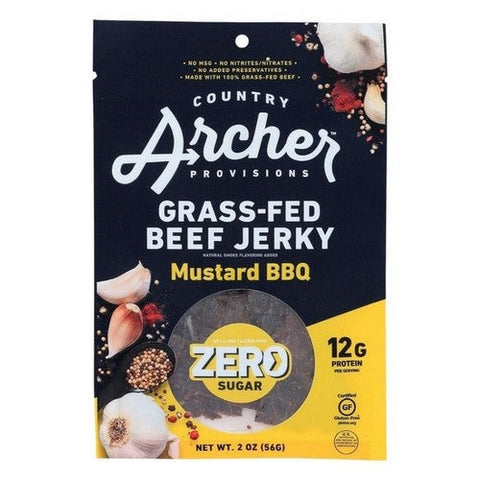 Country Archer, Jerky Beef Mstrd Bbq Ns, 2 Oz(Case Of 12)