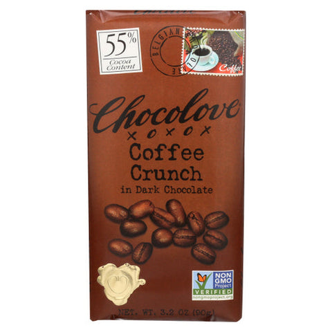Chocolove, Coffee Crunch Dark Chocolate Bar, 3.2 Oz(Case Of 12)