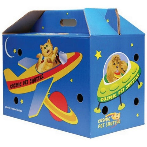 Cosmic Catnip Pet Shuttle Cardboard Carrier Small - 15.5"L x 10"W x 10.75"H by OurPets