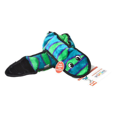 Green & Black Squeaker Snake Dog Toy 6 Squeakers - 39" Long by Invincibles