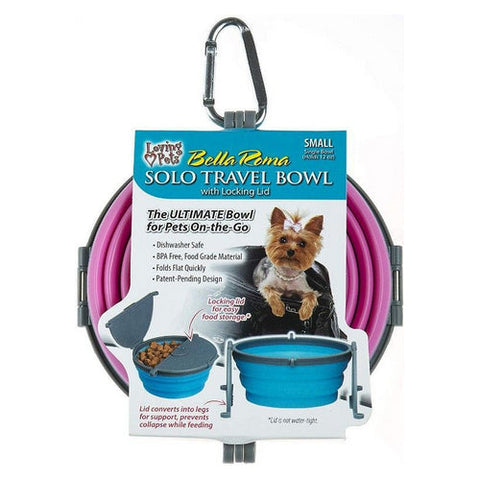 Loving Pets, Bella Roma Pink Travel Bowl, 1 count - Small
