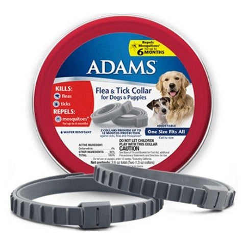 Adams, Flea & Tick Collar for Dogs & Puppies, 2 Count