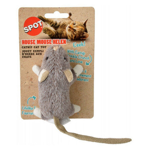 House Mouse Helen Catnip Toy - Assorted Colors 1 Count (4" Long) by Spot