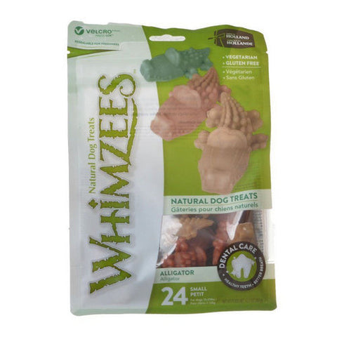 Whimzees, Natural Dental Care Alligator Dog Treats, Small - 24 Pack - (Dogs 15-25 lbs)