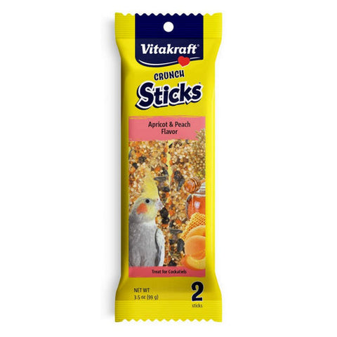Vitakraft, Crunch Sticks Apricot & Peach Cockatiel Treats, 2 Pack