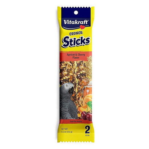 Vitakraft, Crunch Sticks Apricot & Cherry Parrot Treats, 2 Pack