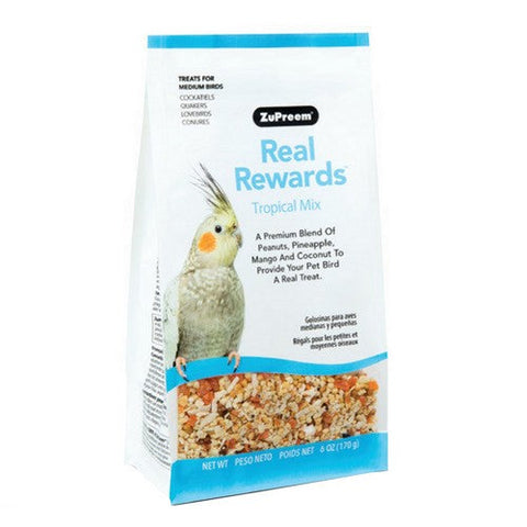 ZuPreem, Real Rewards Tropical Mix Treats for Medium Birds, 6 oz