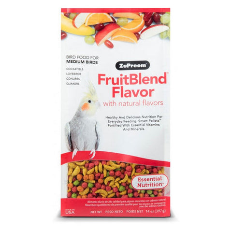 ZuPreem, FruitBlend Flavor Bird Food for Medium Birds, 14 oz