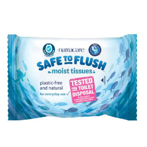 Natracare, Safe to Flush Moist Tissues, 30 Count