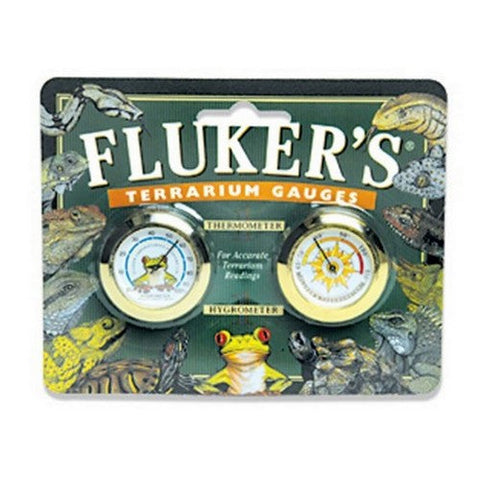 Flukers, Flukers Terrarium Gauges, 2 Pack - (1 Thermometer & 1 Hygrometer)