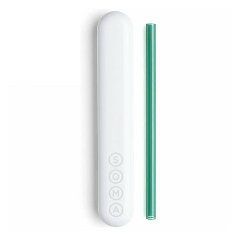 Soma, Glass Straw Teal, 8 Inchs, 1 Count