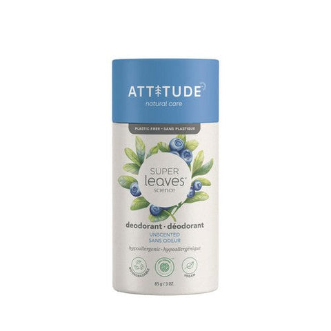 Attitude, Super Leaves Deodorant Unscented, 3 Oz