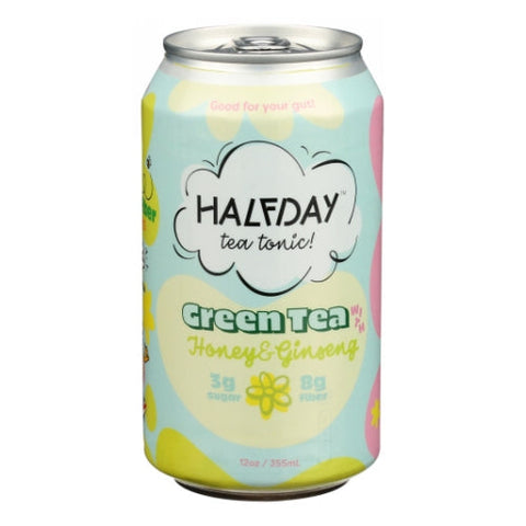 Green Tea Tonic Honey & Ginseng 12 Oz (Case of 12) by Halfday