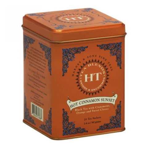 Hot Cinnamon Sunset Black Tea with Orange & Clove 20 Bags (Case of 4) by Harney & Sons