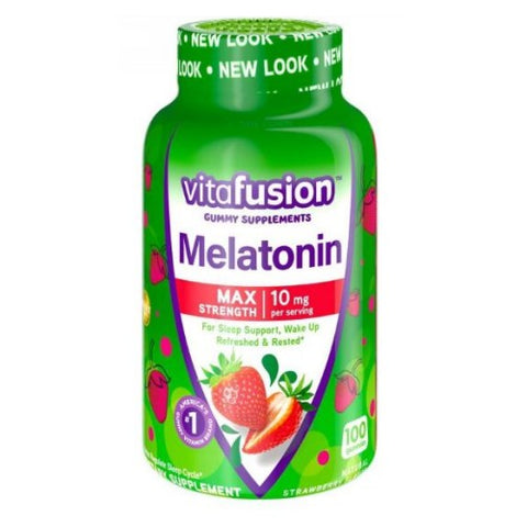 Vitafusion, Natural Melatonin Strawberry, 10 mg, 100 Gummies