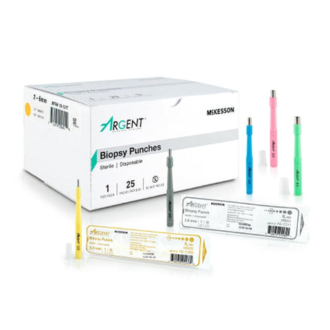 McKesson, Argent Disposable Biopsy Punches 2.0 - 6.0 mm, Box Of 25