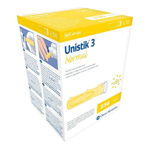 Unistik, 3 Normal Safety Lancet, Box Of 100