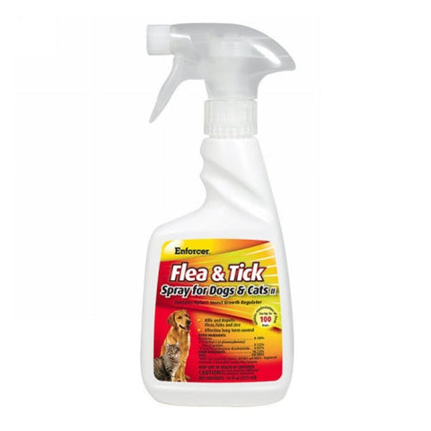 Enforcer, Enforcer Flea & Tick Spray for Dogs and Cats II, 16 Oz
