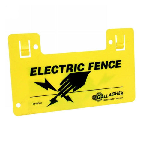 Gallagher, Electric Fence Clip-On Warning Sign, 1 Each