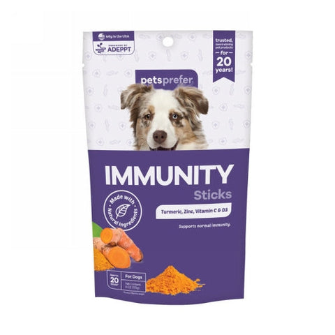 Petsprefer, Immunity Soft Chews or Sticks for Dogs, 20 Sticks