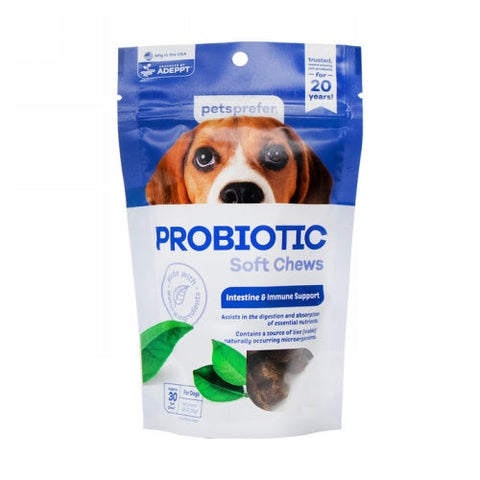 Petsprefer, Probiotic Soft Chews for Dogs, 30 Soft Chews