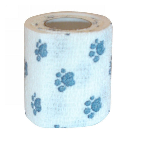 PetFlex AFD Bandage 2" x 2.5 yds White with Blue Paws 1 Count by Andover