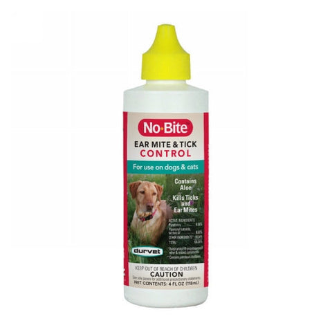 Durvet, No-Bite Ear Mite & Tick Control for Dogs and Cats, 4 Oz