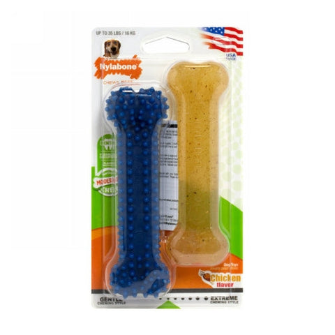 Nylabone, FlexiChew Dental/Moderate Chew Twin Pack Wolf, 2 Packets