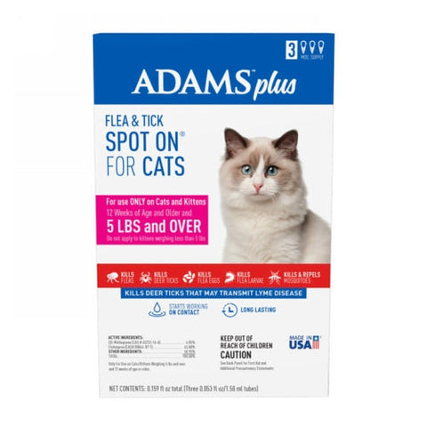 Adams, Adams Plus Flea & Tick Spot On for Cats and Kittens, 3 Packets