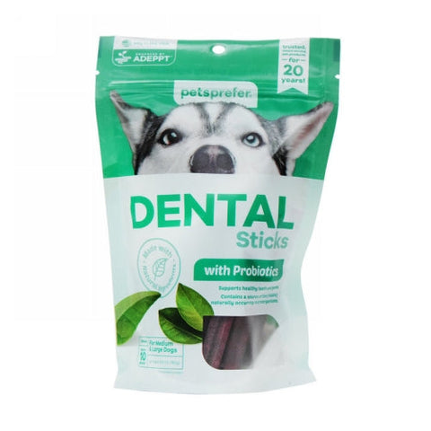 Petsprefer, Dental Sticks with Probiotics for Dogs (Medium/Large Dog), 10 Count