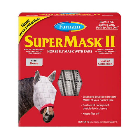 Farnam, SuperMask II Fly Mask with EarsHorse, 1 Count