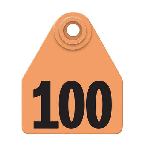 Allflex, Allflex Global Medium Numbered Tags 76-100 Orange, 1 Count