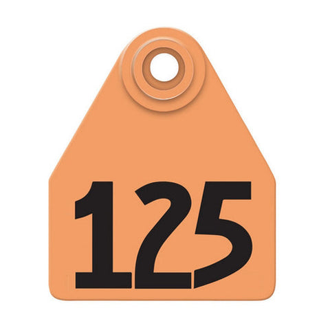 Allflex, Allflex Global Medium Numbered Tags 101-125 Orange, 1 Count
