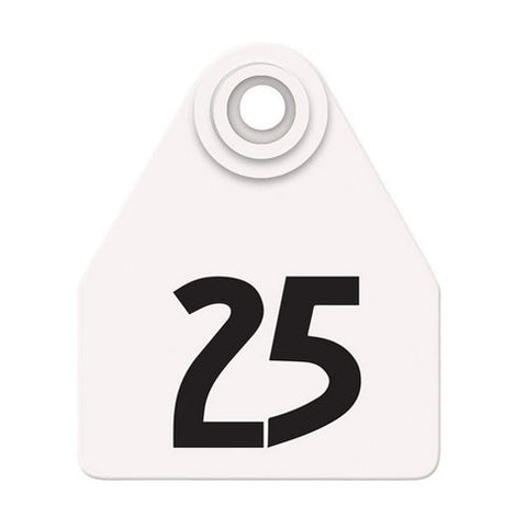 Allflex, Allflex Global Medium Numbered Tags 1-25 White, 1 Count
