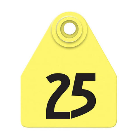 Allflex, Allflex Global Medium Numbered Tags 1-25 Yellow, 1 Count