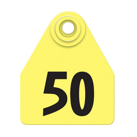Allflex, Allflex Global Medium Numbered Tags 26-50 Yellow, 1 Count