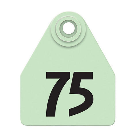 Allflex, Allflex Global Medium Numbered Tags 51-75 Green, 1 Count