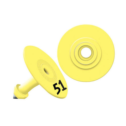Allflex, Allflex Global Small Round Numbered Tags 51-75 Yellow, 1 Count