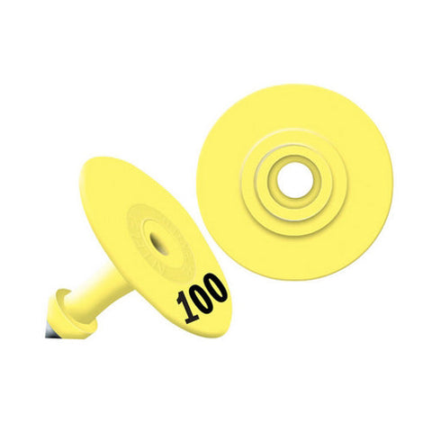 Allflex, Allflex Global Small Round Numbered Tags 76-100 Yellow, 1 Count