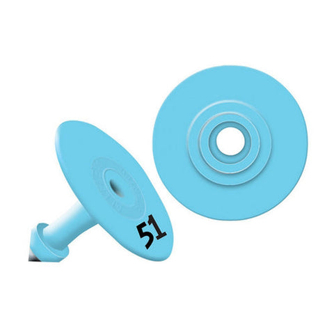 Allflex, Allflex Global Small Round Numbered Tags 51-75 Blue, 1 Count